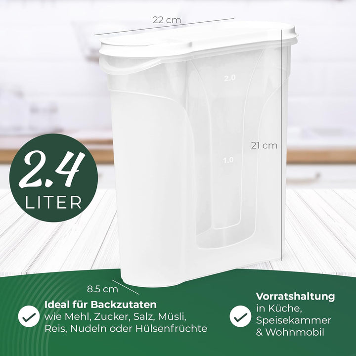 Novaliv Schüttdosen 12er SET Vorratsdose zum Streuen 2,4 Liter - Masse (LxBxH): 22 x 21 x 8,5 cm - D