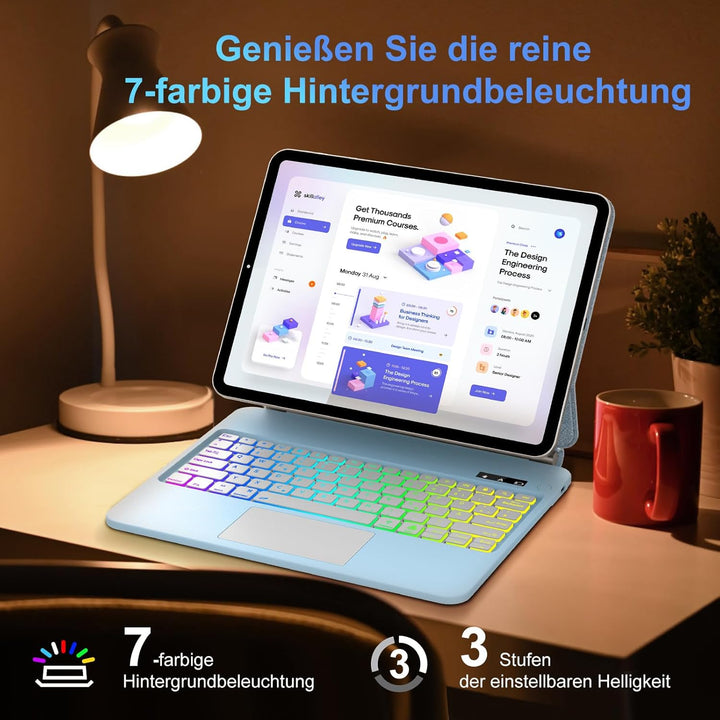 Magic Tastatur Hülle für iPad Air 13 2025/2024 (M3/M2), Magic Keyboard für iPad Pro 12.9 (6/5/4/3 Ge