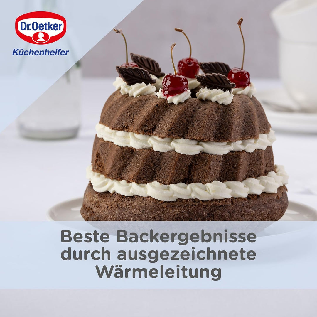 Dr. Oetker Guglhupf Backform Ø 18 cm Back-Liebe Emaille – Schnitt- & kratzfeste Gugelhupf Form mit E