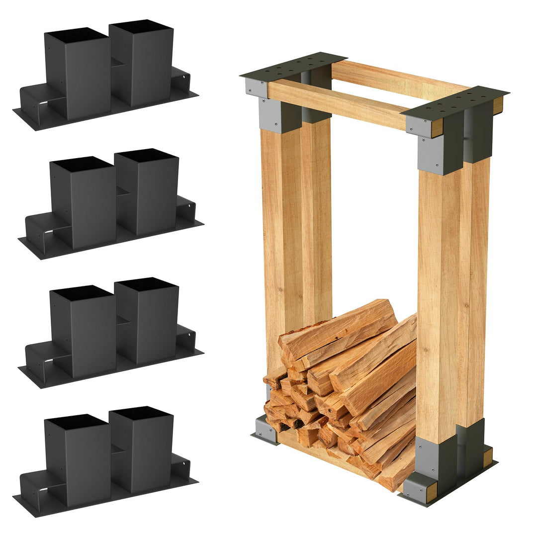 SUBTLETY Holzstapelhilfe Feuerverzinkt Holzstapelhalter Stabile Brennholz Stapelhilfe Brennholzregal