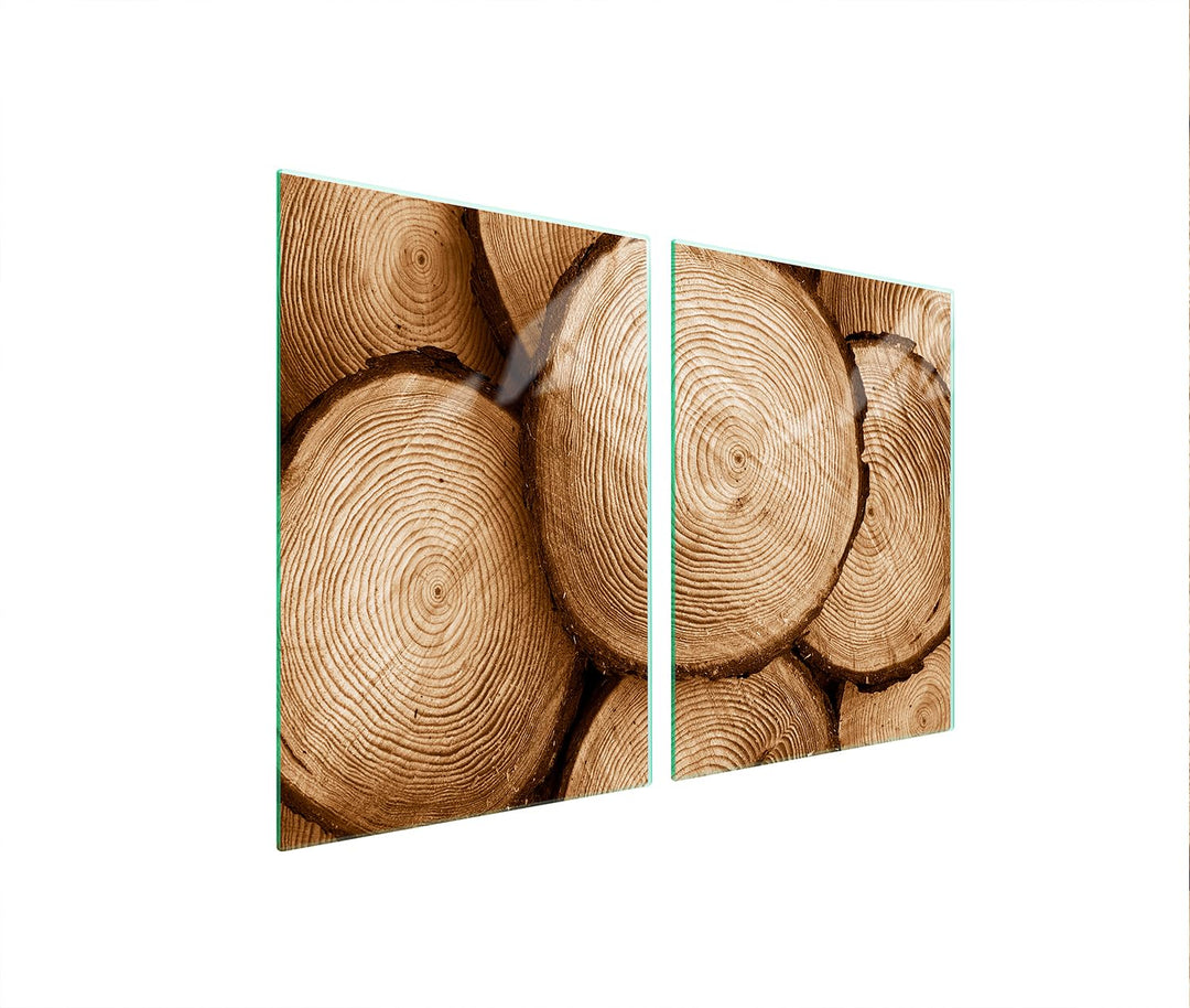 TMK ArtDeko Herdabdeckplatten 2 Teilig 2 x 45 x 52 cm Ceranfeldabdeckung Küche Induktion Her dschutz