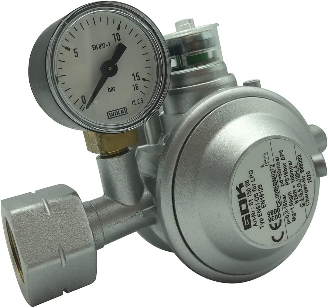 GOK Gewerberegler 50 mbar mit Manometer, Mit Manometer