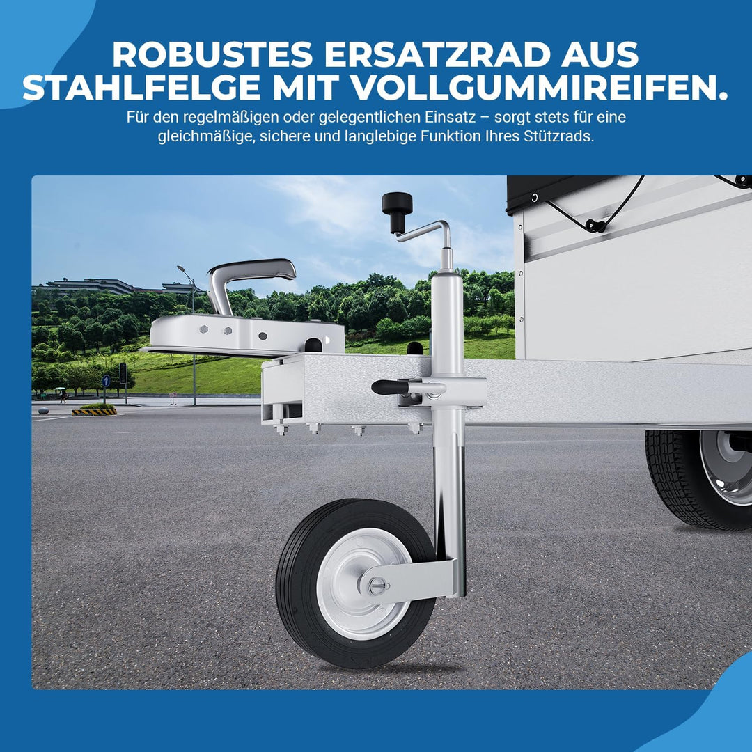 Ersatzrad 225x70mm Vollgummireifen auf Stahlfelge – passend für Automatik-Stützräder bis 400 kg – ro