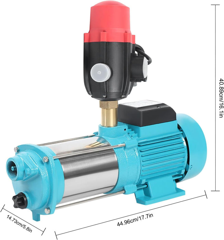 220V 1300W Kreiselpumpe, Hauswasserwerk Gartenpumpe, Edelstahl-Rasenberegnungspumpe für die Gartenra