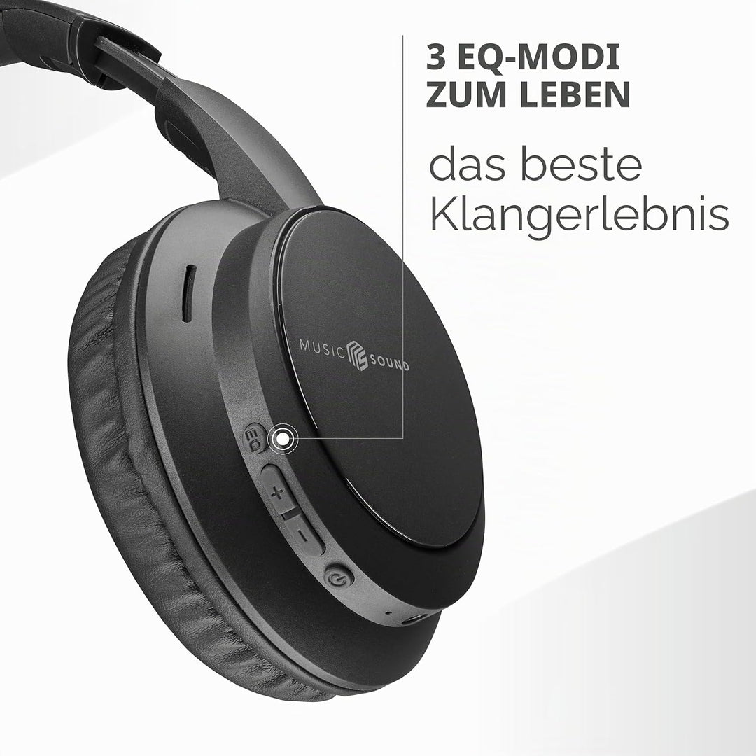 Music Sound Boost, Kabellose Around-Ear-Kopfhörer mit integriertem Mikrofon, 3 EQ-Modi, bis zu 8 Stu