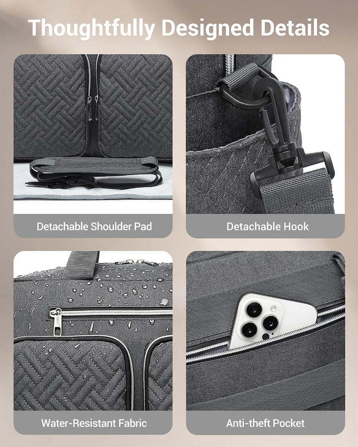 KONO Baby-Wickeltasche, stilvoll, für Mama und Papa, wandelbare Reisetasche mit isolierten Taschen G