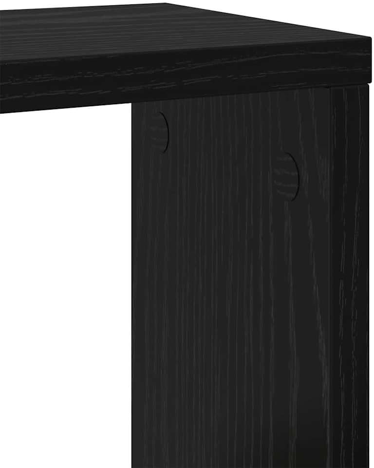 vidaXL Wandregale mit Regal 2 pcs Schwarz Eichen-Optik Holzwerkstoff, Wohnzimmer, rechteckiges Wandr