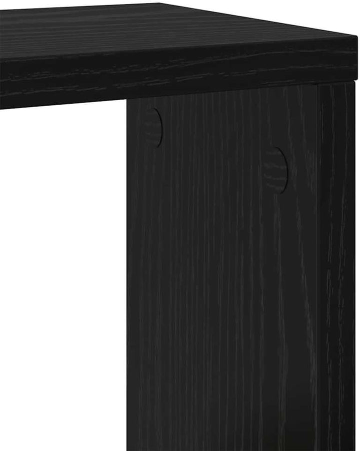 vidaXL Wandregale mit Regal 2 pcs Schwarz Eichen-Optik Holzwerkstoff, Wohnzimmer, rechteckiges Wandr