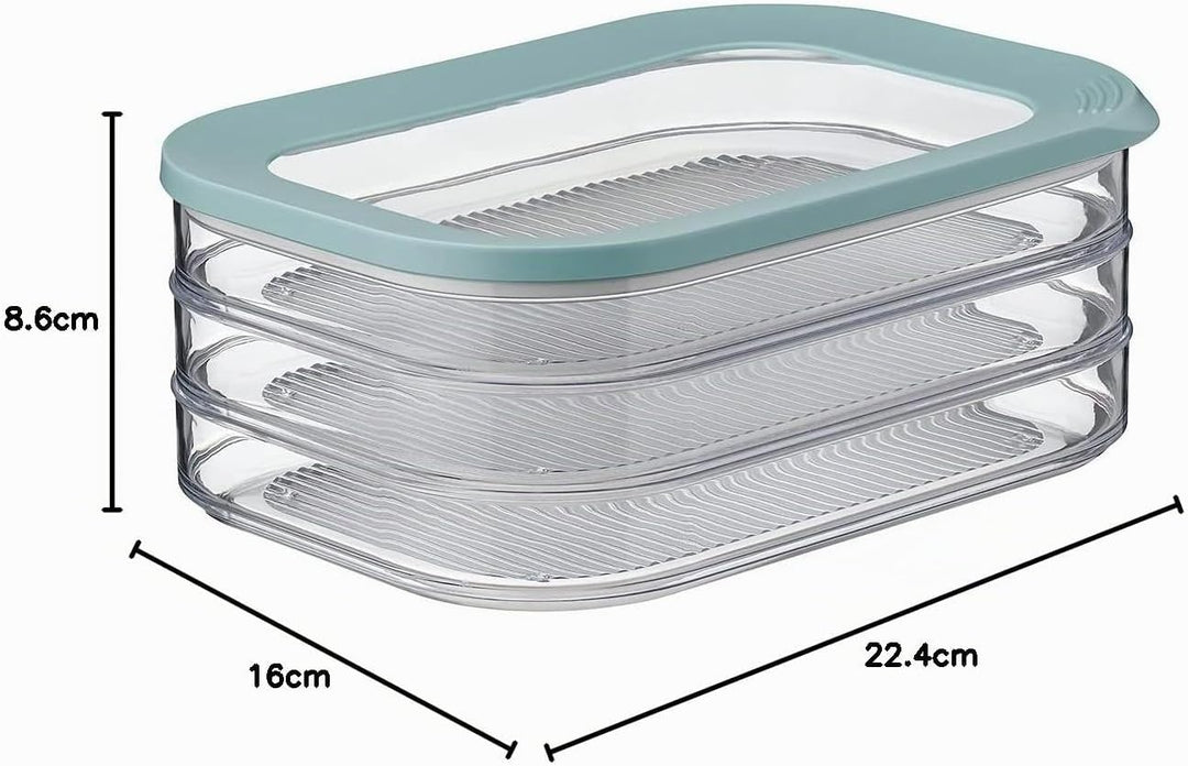 Mepal - Vorratsbehälter Wurstwaren Modula 3-lagig - Kühlschrank - Vorratsbox mit Deckel - Geeignet z