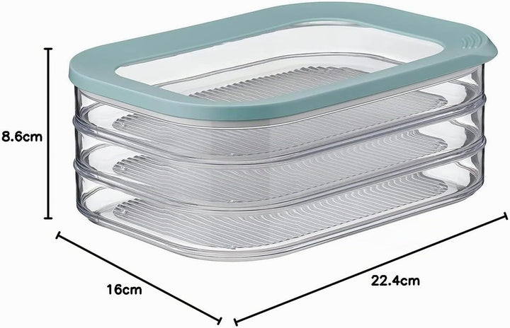 Mepal - Vorratsbehälter Wurstwaren Modula 3-lagig - Kühlschrank - Vorratsbox mit Deckel - Geeignet z