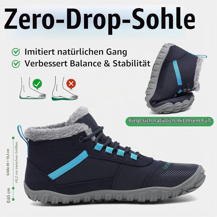 SAGUARO Winter Barfussschuhe Unisex - Warm Gefüttert, Breite Zehenbox, Zero-Drop-Sohle für Winterspa