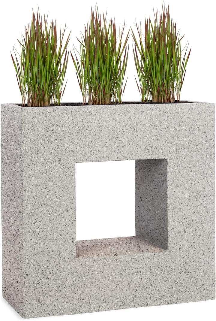 Pflanzwerk® Pflanzkübel Vista Granit Grau 66x66x28cm *Frostbeständiger Blumenkübel* *UV-Schutz* *Qua