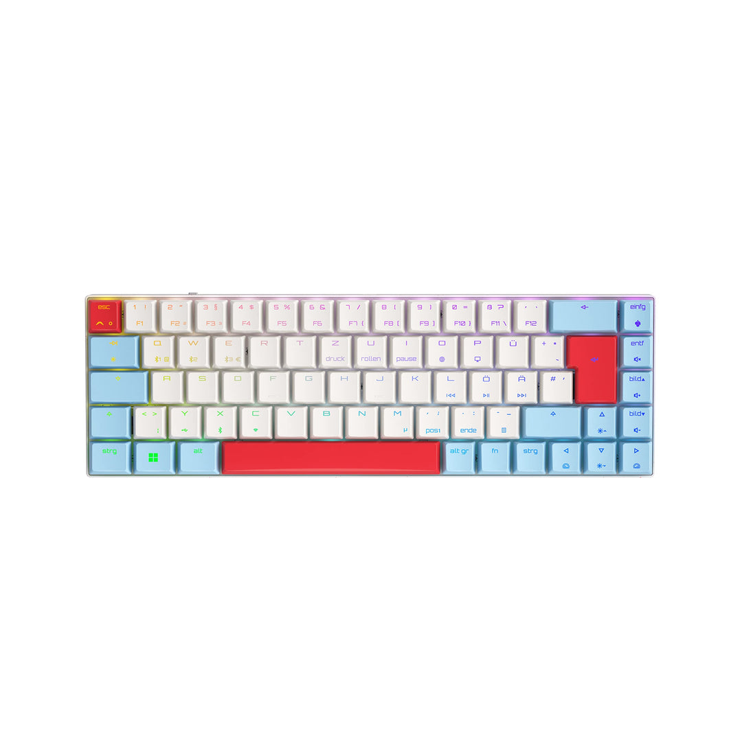 CHERRY MX-LP 2.1 Compact Wireless, kabellose kompakte Gaming-Tastatur mit 69 Tasten, Deutsches Layou