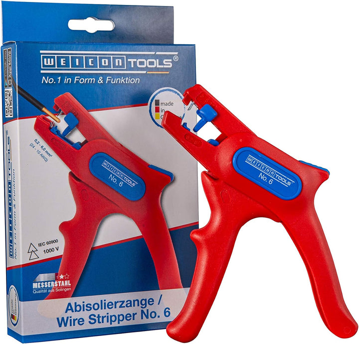 WEICON TOOLS Automatische Abisolierzange No.6 für 0,2-6mm² Kabel bis 1000 Volt, 12er Set, 12er Set