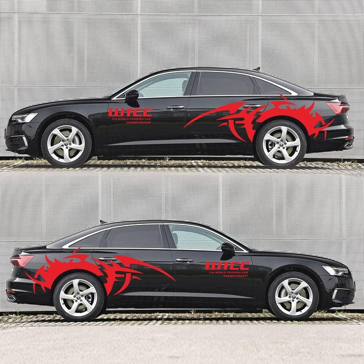 TangDao 2Pcs Auto Aufkleber Karosserie Seitenaufkleber Racing Sportstreifen Aufkleber für Auto Unive