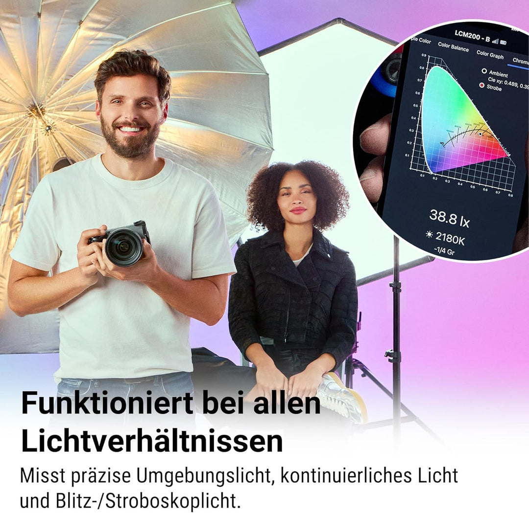 Datacolor LightColor Meter – Bluetooth-fähiges Licht- & Farbtemperaturmessgerät für Fotografie, Vide