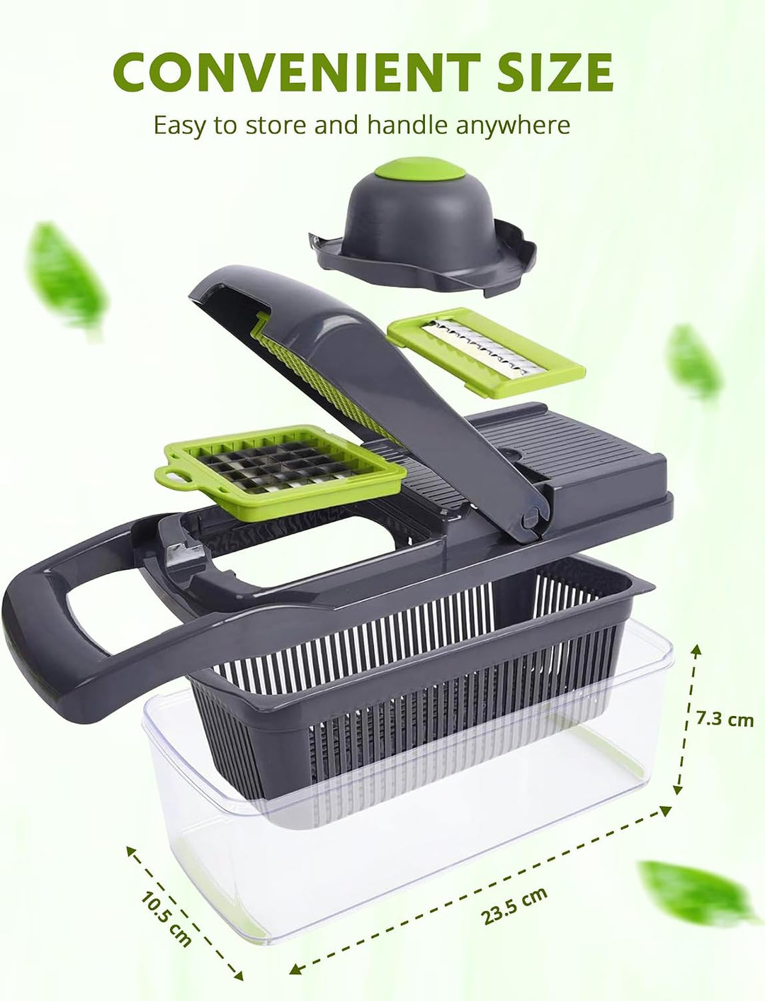 ADOV Mandoline Gemüseschneider, 12 in 1 Multifunktionaler Gemüsehobel mit Handschutz, Einstellbare E
