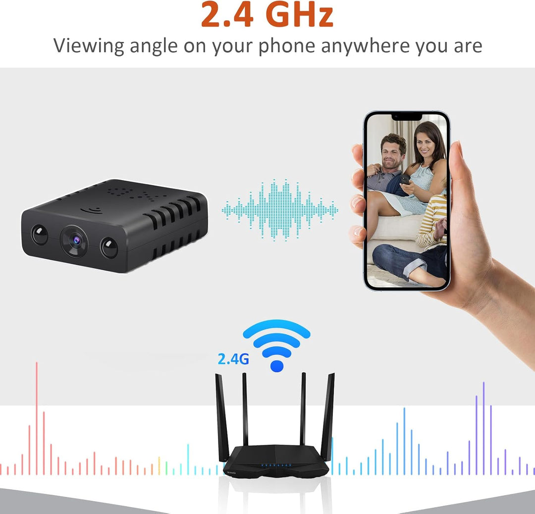 sumairs Mini Kamera, 1080P Überwachungskamera Innen Akku