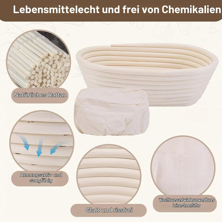 Gärkorb Brot Gärkörbchen Backen Zubehör Brotbackkorb Garkörbe Brotbacken Starter Back Brotkorb Garkö