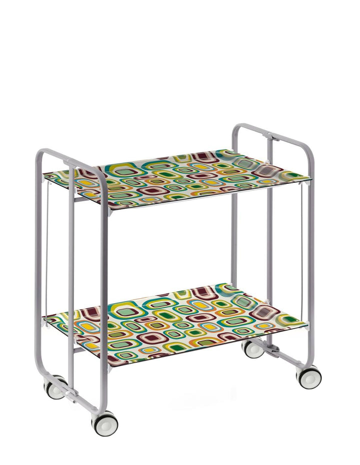 DON HIERRO - Servierwagen, klappbar, 2 Böden, grauem Rahmen. BAUHAUS-80 66 x 43 x 72 cm. 80 Mm, 66 x