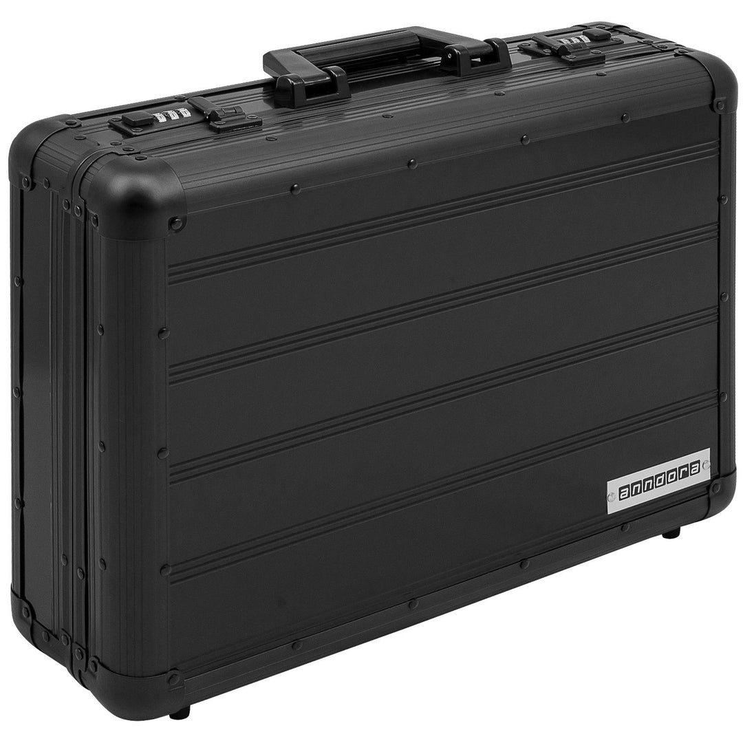 anndora Aktenkoffer Aluminium Attaché Koffer Schwarz Zahlenschloss abschliessbar Schwarz Aluminium,