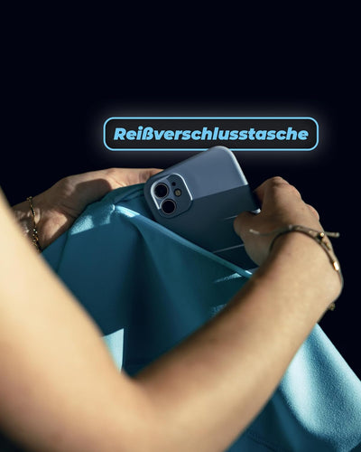 BIZEPSKARL Premium Mikrofaser Fitnesshandtuch - Mikrofaserhandtuch mit Reissverschluss-Tasche, Hante