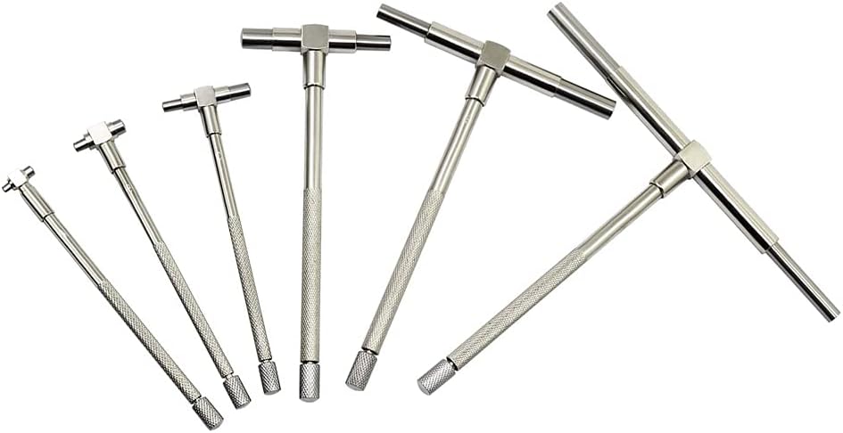 ANCLLO 6er Pack Präzisionsteleskoplehre 8-150mm Innen T Bohrlochlehre Set