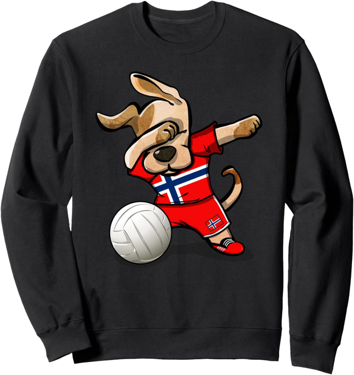 Tupfender Hund Norwegen Volleyball Norwegische Flagge Sport Sweatshirt