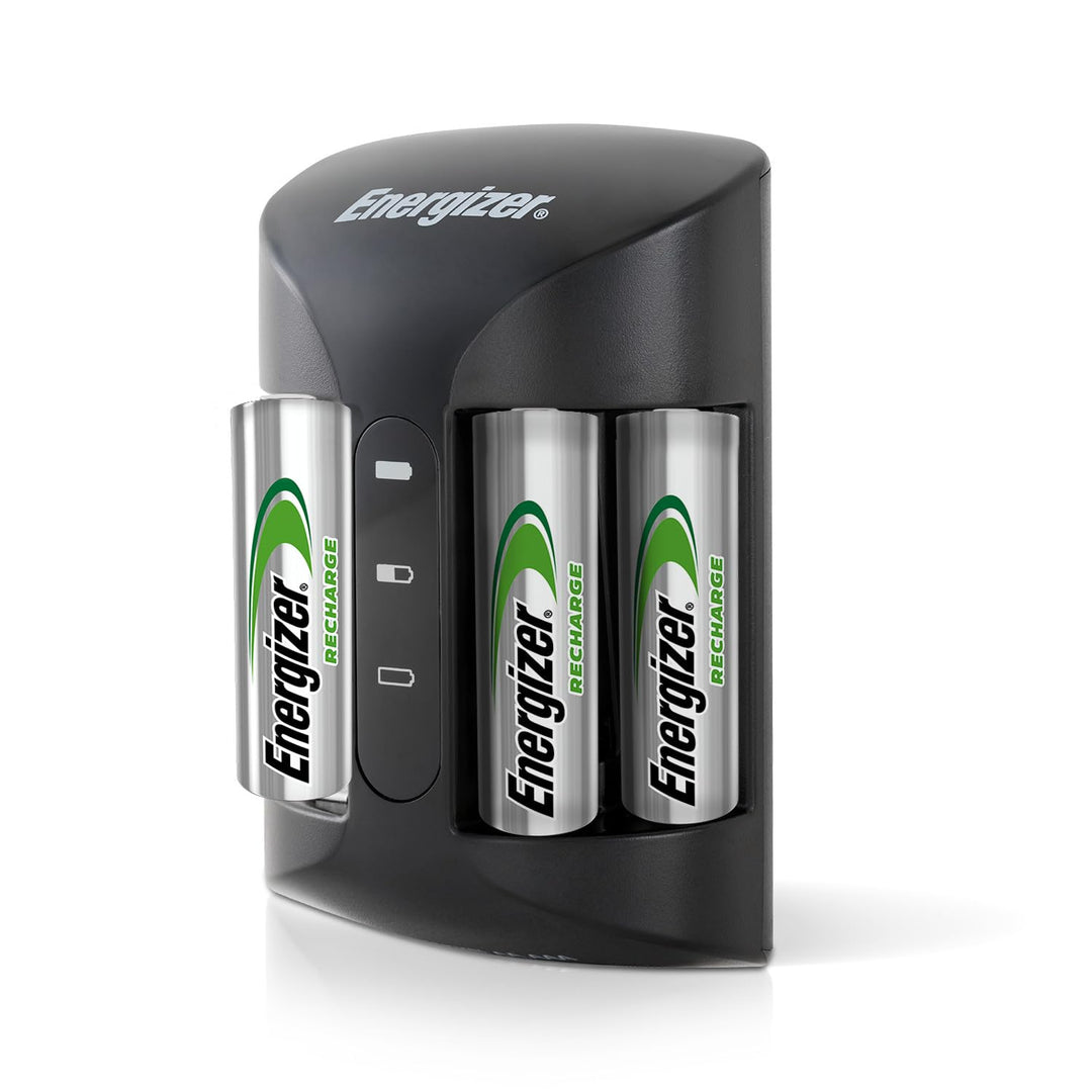 Energizer Recharge Pro - Batterieladegerät für Wiederaufladbare Akku AA und AAA NiMH - 4 AA 2000 mAh