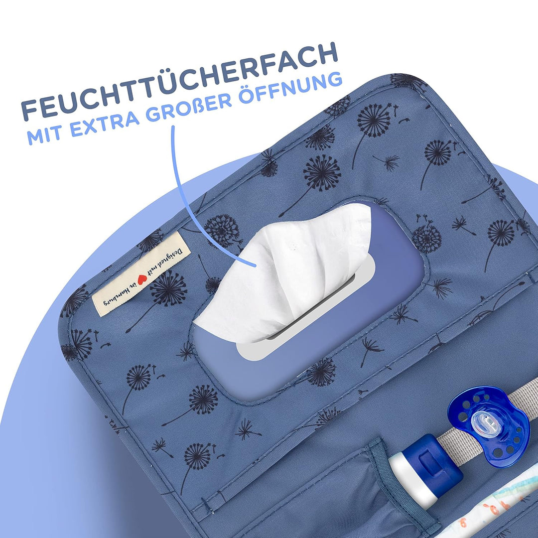Jubi® Windeltasche mit Wickelunterlage für unterwegs mit extra viel Platz - Kleine Wickeltasche - Bl