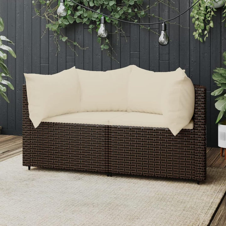 Yolola Poly-Rattan 2-Sitzer Balkonsofa | Balkonmöbel Kleiner Balkon | Gartensofa Set | Rattan Garten