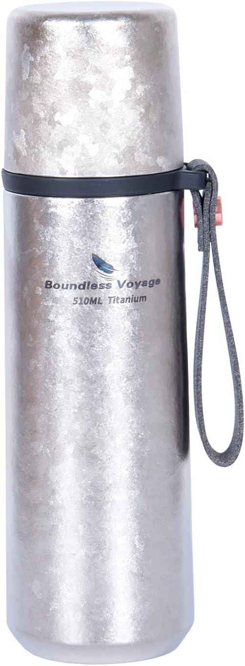 iBasingo 510ml Titan Thermos Flaschen Trinkflasche Isolierflasche Vakuum Flasche Sport Reise Kaffee