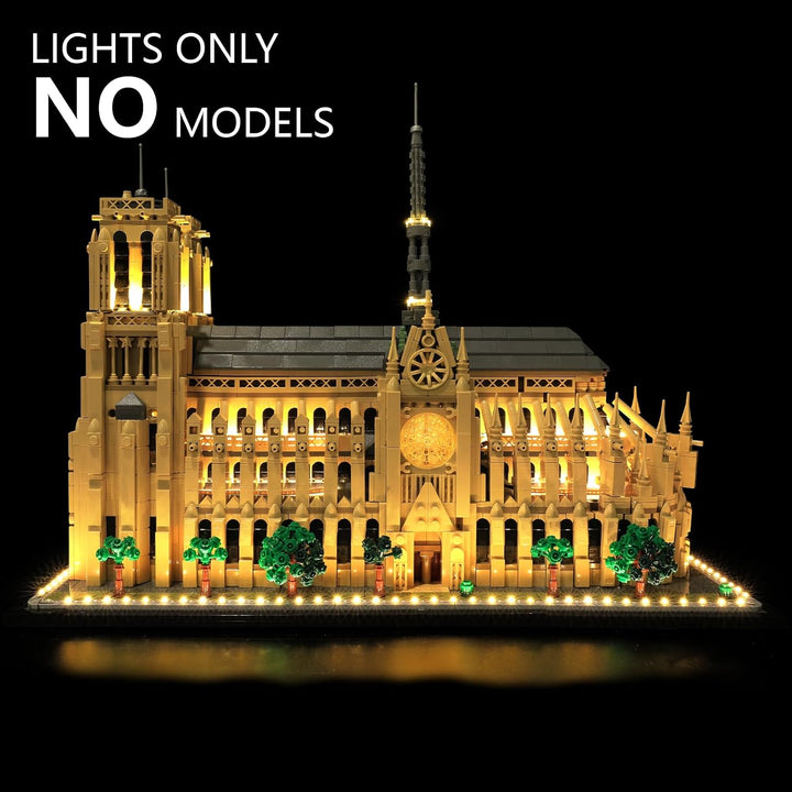 Premium LED-Lichtkit kompatibel mit LEGO 21061 Notre-Dame de Paris – Warme Beleuchtung für das Archi
