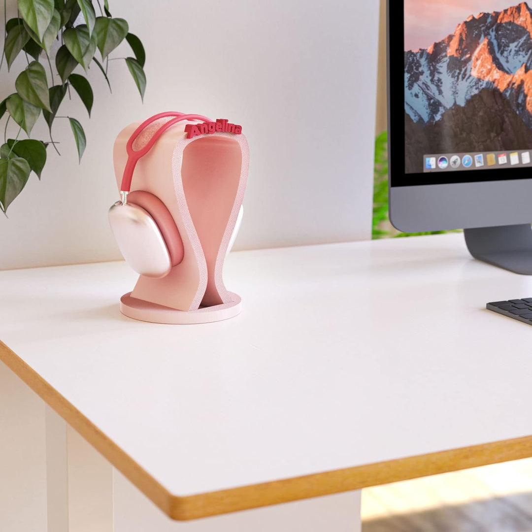 Kopfhörerständer mit Wunschtext | Personalisiert | Headset Halter für Over-Ear-Kopfhörer | Gaming &