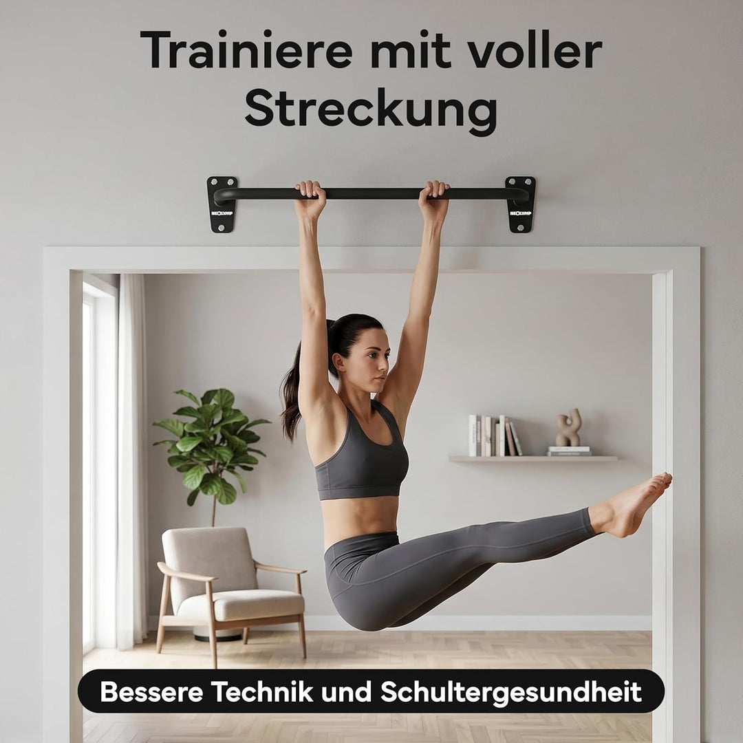 NEOLYMP Klimmzugstange Wandmontage bis 200kg – Stabile Pull Up Bar aus Premium Stahl für Home Gym, O