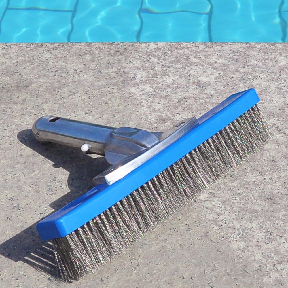 Aquatix Pro Strapazierfähige Poolbürste, langlebig, 25,4 cm, für hartnäckige Flecken, Aluminium-Grif