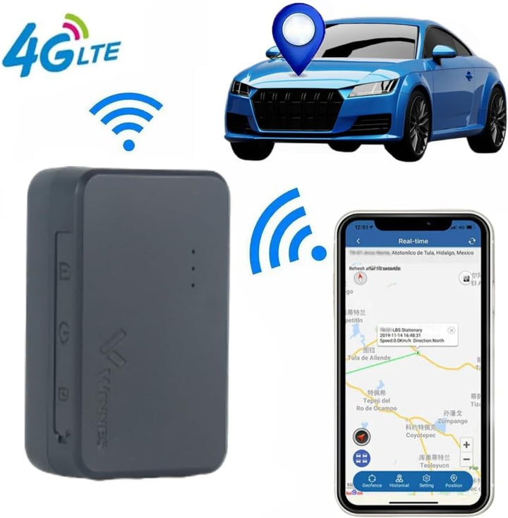 Winnes GPS-Tracker Echtzeit-Tracking Abonnement Mini GPS Tracker mit Magnet enthält mehrere Alarme G
