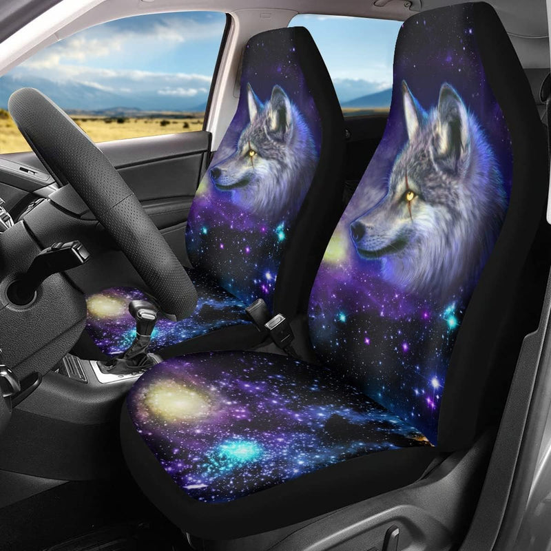 chaqlin Galaxy Animal Wolf Autositzschutz Für Universal Fit Auto Autositzbezüge Schutz Für Auto LKW