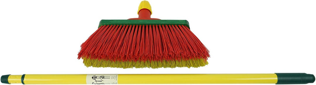 Novaliv 2er Set Teleskop Besenstiel mit Gewinde 80-130 cm Gelb Grün Metallstiel für Besen deutsches