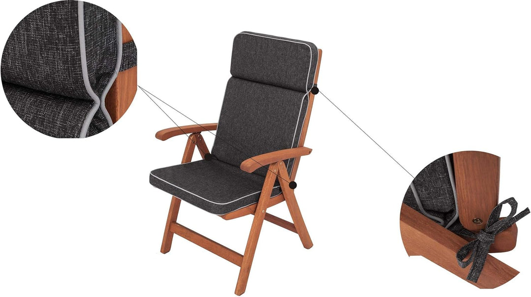 Bjird 1-Stück Stuhlauflagen für Gartenmöbel Sitzpolster für Hochlehner, Gartenmöbelauflagen, Gartens