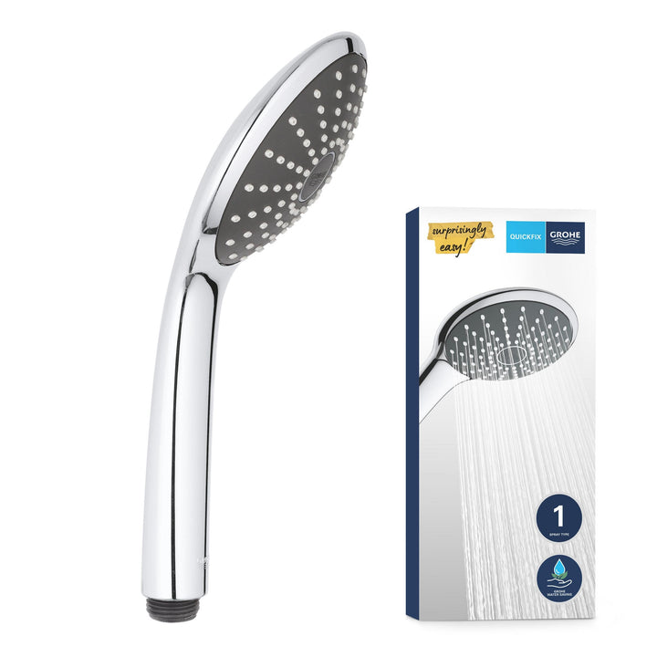 GROHE Vitalio Joy 110 - Handbrause (wassersparend, mit 1 Strahlarten, Antikalk System), rund, chrom,