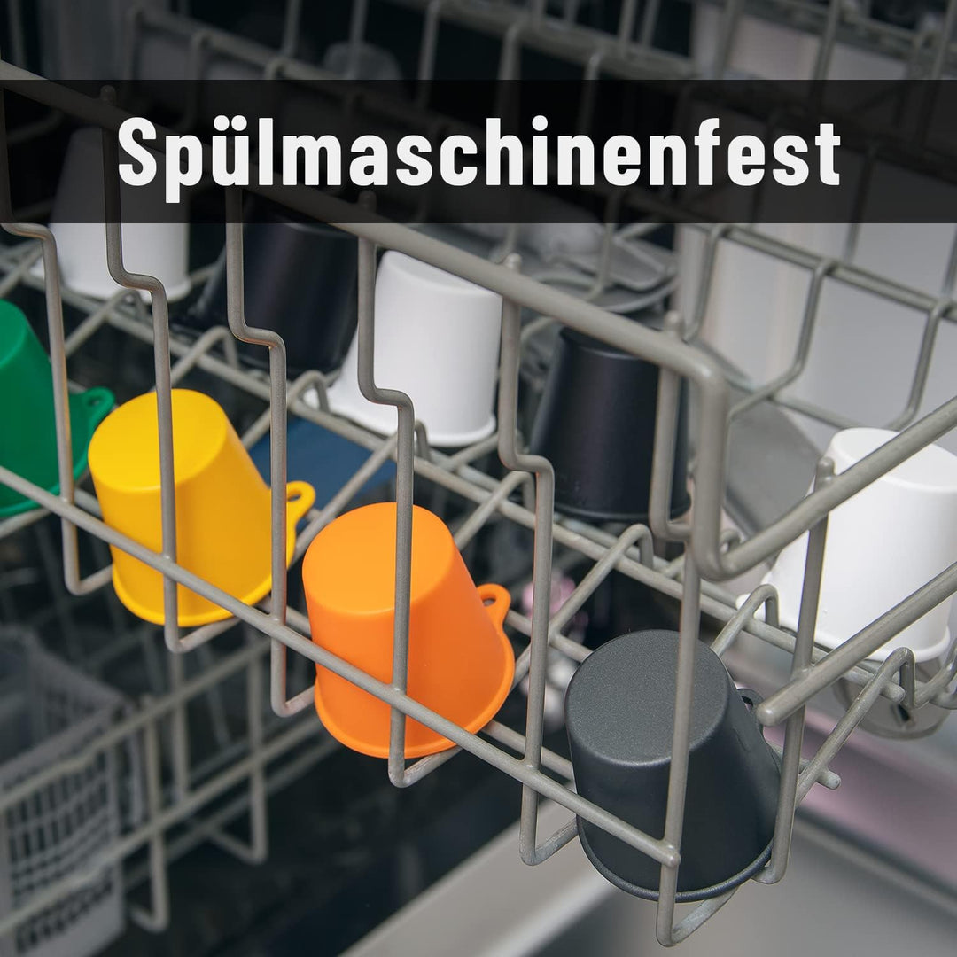 SoPro 6x Schnapsbecher zum Umhängen 4 cl wiederverwendbar - Schnapsgläser JGA 40 ml schwarz - Schnap