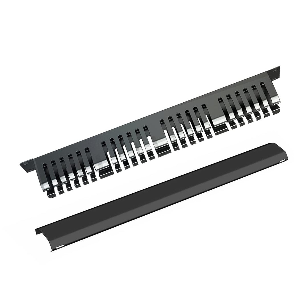 1U Kabelmanagement Rack mit Befestigungsschrauben, 24 Schlitz/48 Anschlüsse Metall Fingerkanal Draht