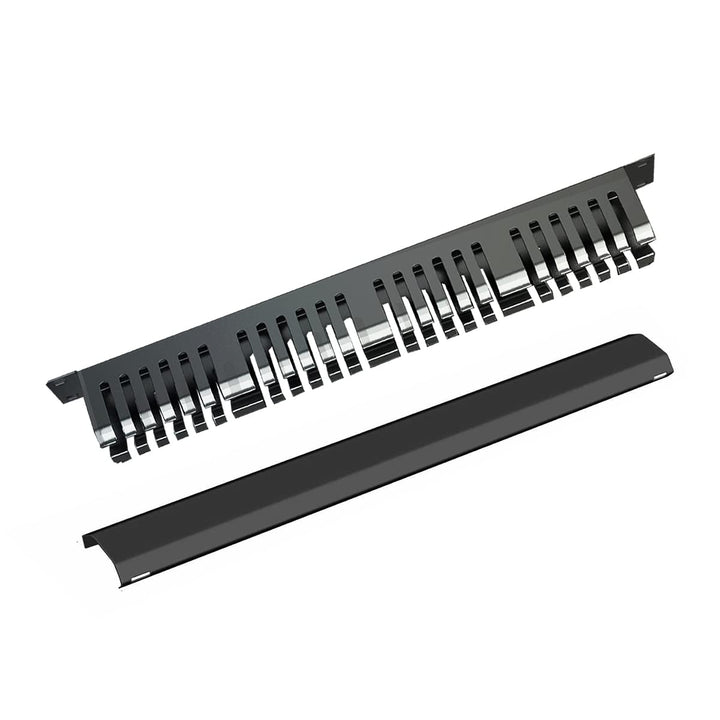 1U Kabelmanagement Rack mit Befestigungsschrauben, 24 Schlitz/48 Anschlüsse Metall Fingerkanal Draht