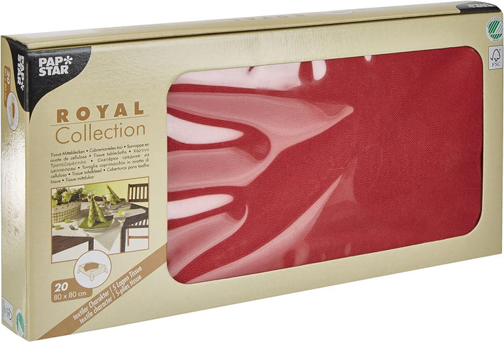 Papstar, 20 Mitteldecken, Tissue "ROYAL Collection" 80 cm x 80 cm bordeaux, #81891