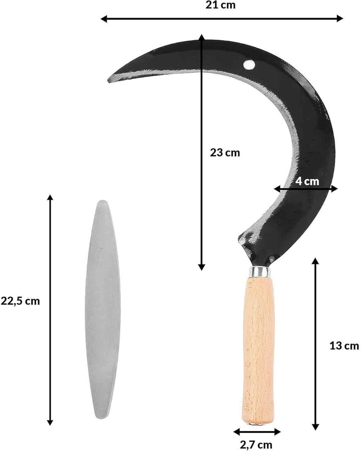 Set Hochwertige Sichelsensen mit Wetzstein, Scharf Sickle, 35 cm Handsensen, kleine Sensen, Trimmer,