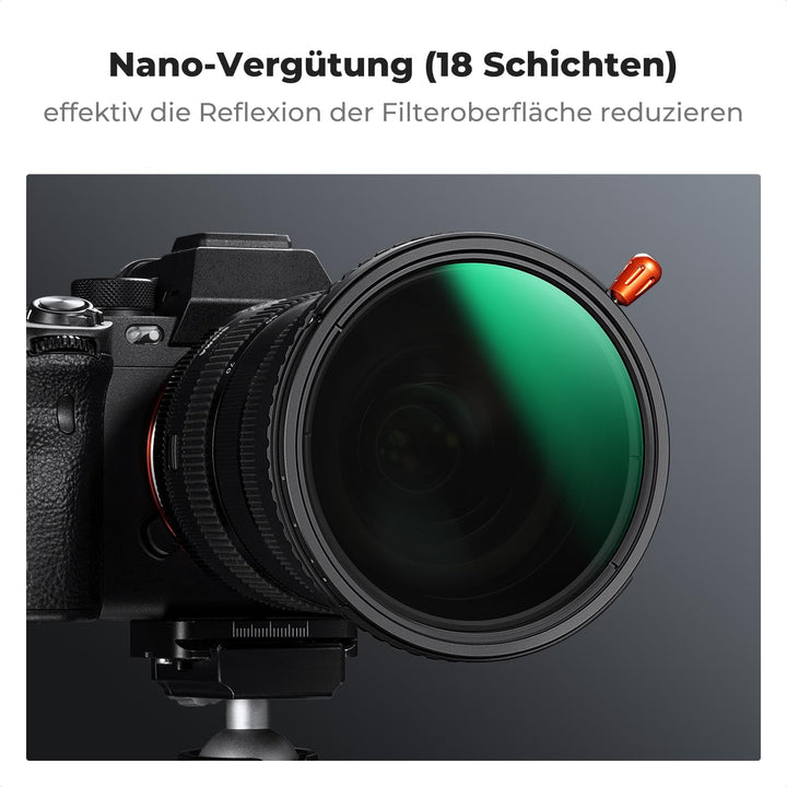 K&F CONCEPT 3-IN-1 Filter 49mm Polfilter&ND2-ND32&Black Mist 1/4 Filter mit 28 Schichten Nanobeschic