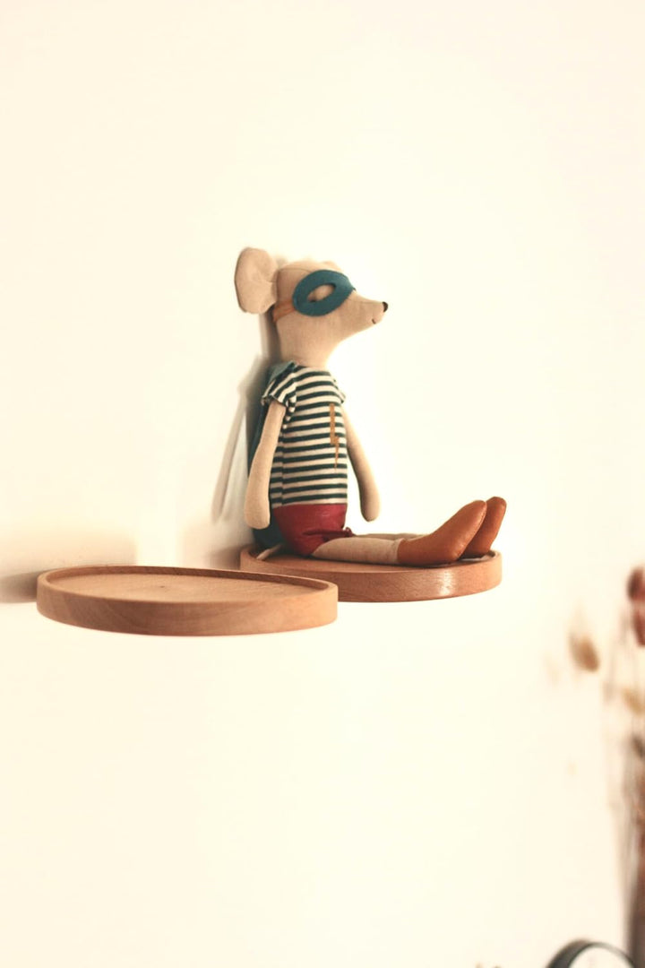 anaan Coracle Wandregal rund Schweberegal Holz Kleine Regale Wandablagen Deko Regal Pflanzenregal Ho