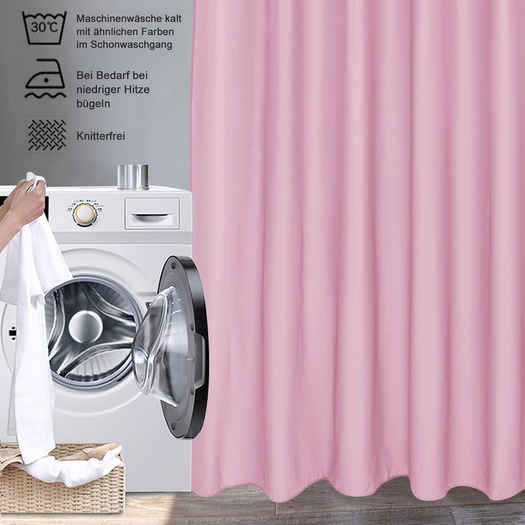 EurCross 180x200 Duschvorhang Rose Wasserdicht Anti-Schimmel Badevorhang,Textil Vorhänge aus Stoff,