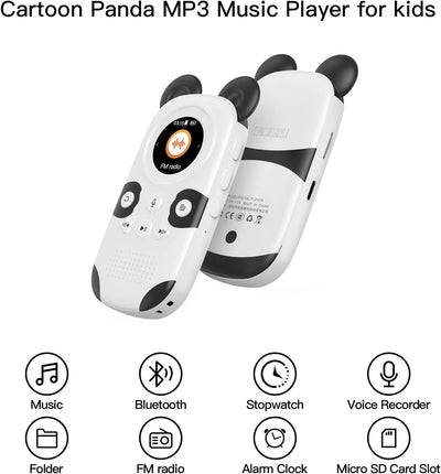 RUIZU MP3-Player mit Lautsprecher für Kinder Cute Panda 1,5-Zoll-TFT-Bildschirm 16 GB Unterstützung